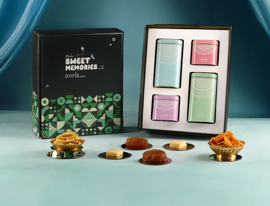 The Flavours of Joy hamper, photographed