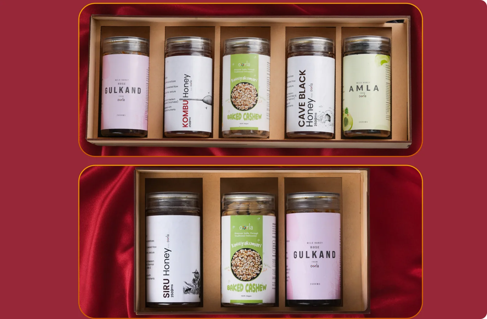 Rare Wild Western Ghats Honey & Baked Nuts: Wild-harvested honey, Glass jars, Gourmet gifting.