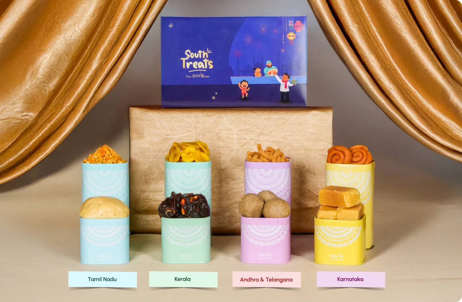 South Treats: 4 regional tins, State-wise selection, Made for mixed teams.